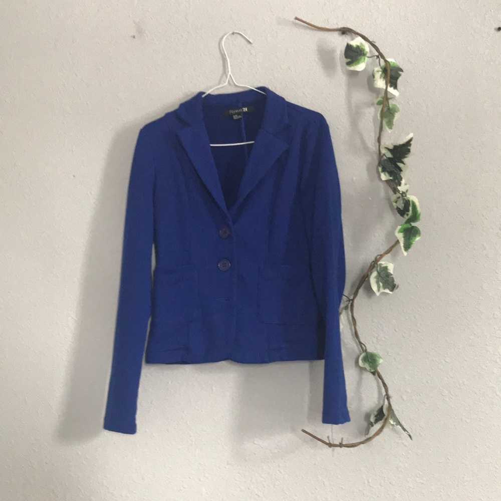 Forever 21 Knit Blazer Blue Size M